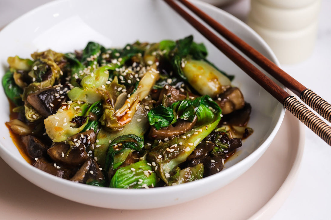 Chinese Greens & Mushroom Stir Fry