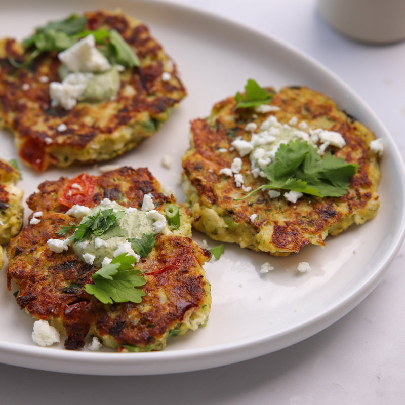 Cauliflower, Courgette & Tomato Fritters