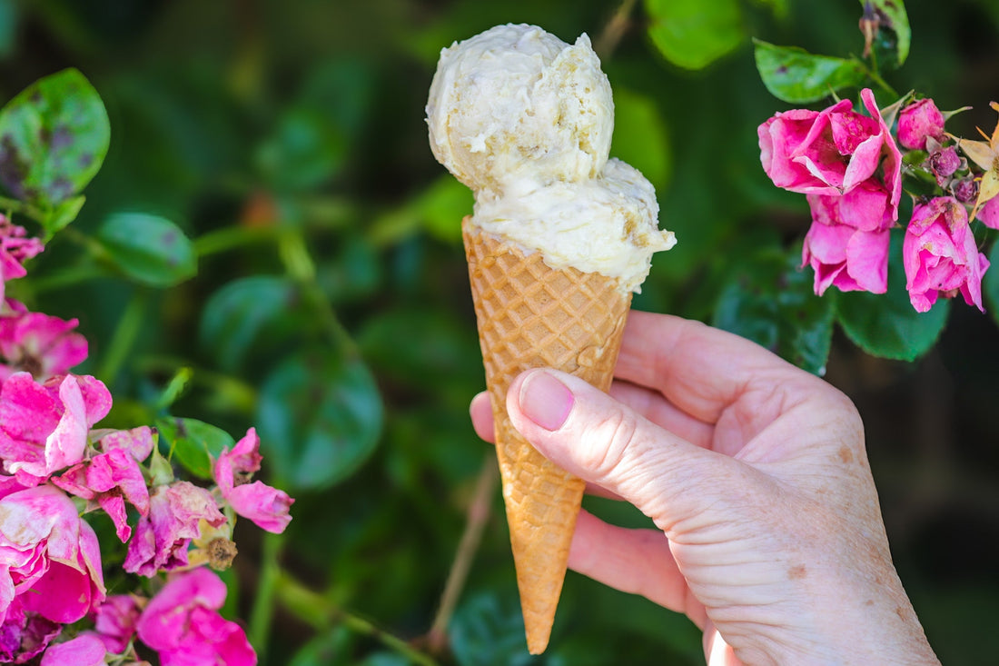 Rhubarb Ice Cream (No Churn)