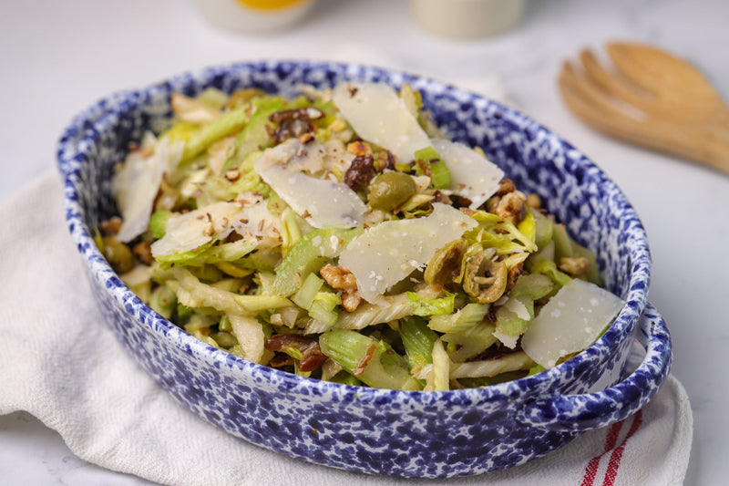 Celery with Green Olives, Dates & Parmesan