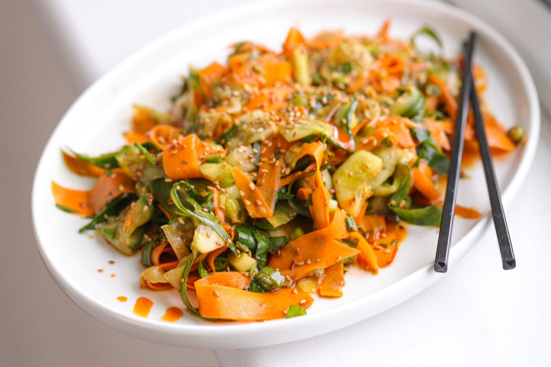 Carrot, Cucumber & Scallion Ribbon Salad