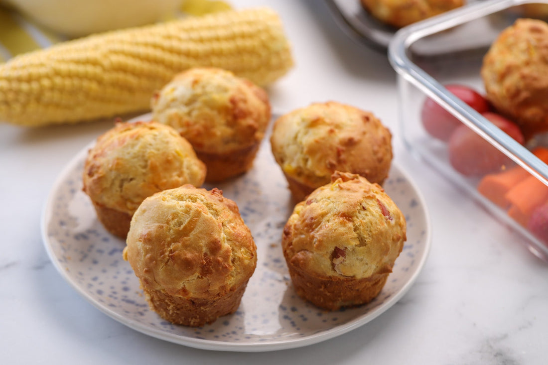 Back to School Ham, Cheese & Corn Muffins