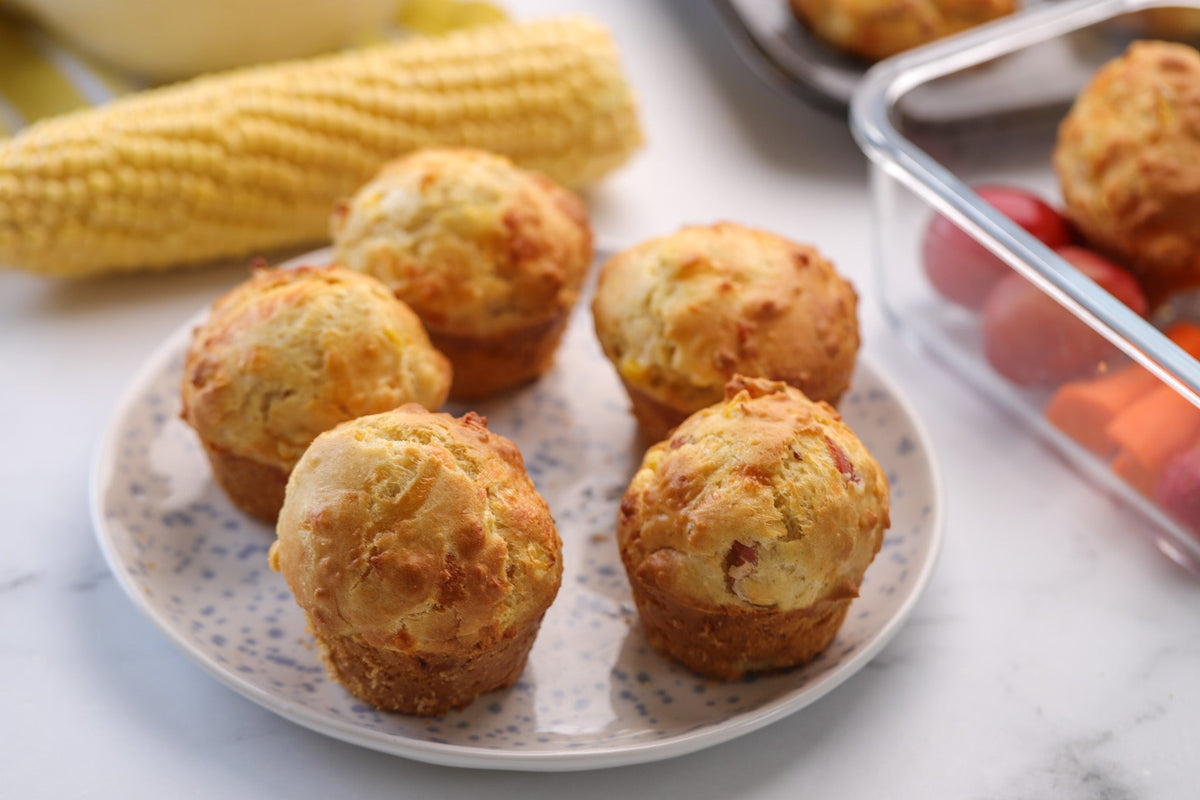 Back to School Ham, Cheese & Corn Muffins