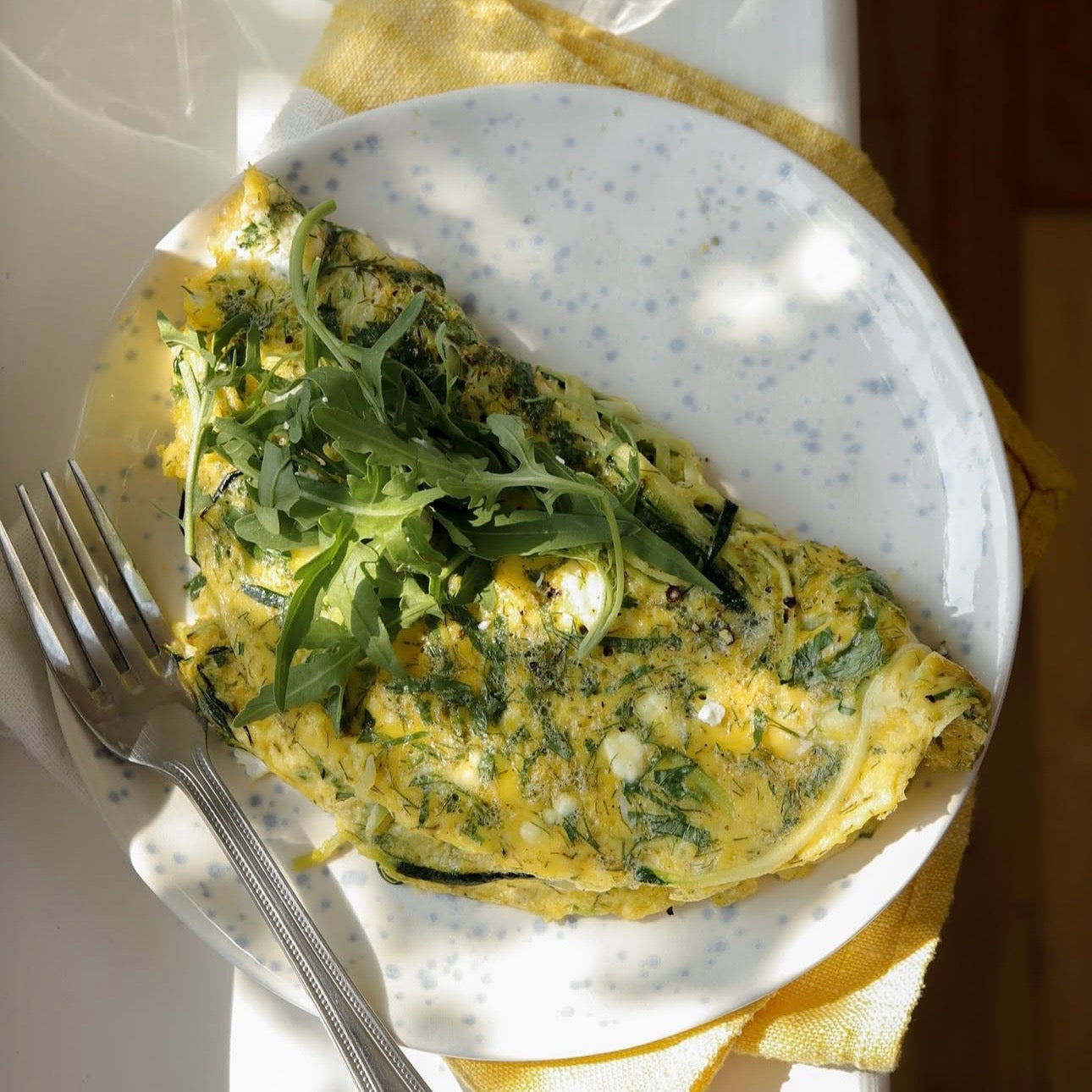 Courgette Dill & Goat's Cheese Omelette